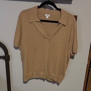 J. Crew Factory Tan Short Sleeve Top